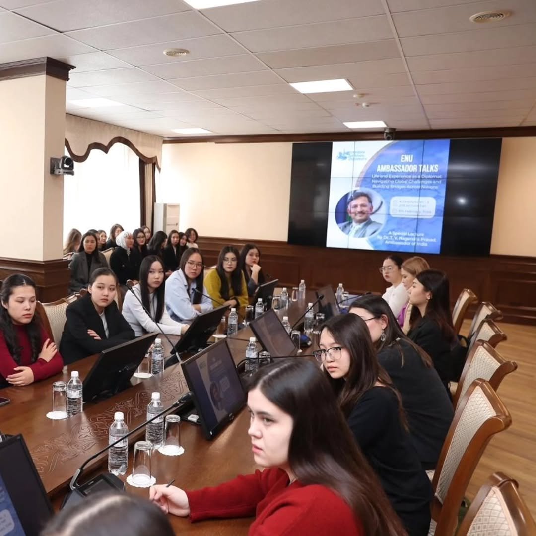 Ambassador Dr. T.V. Nagendra Prasad delivered a Talk to the students of International Relations at L.N. Gumilyov Eurasian National University of Astana on Diplomacy and the conduct of international relations on 05th February 2025.