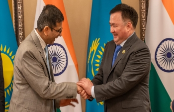 Hon. Chief Justice of India, Dr Dhananjaya Y Chandrachud met with his Kazakh counterpart H.E. Aslambek A. Mergaliev in Almaty to review India-Kazakhstan judicial cooperation. He also visited the City Court in Almaty.